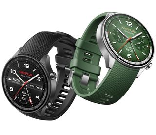 OnePlus Watch 2R in Forest Green and Gunmetal Gray.