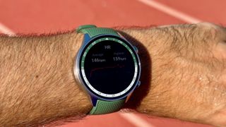 Average heart rate after running and size on the OnePlus Watch 2R.